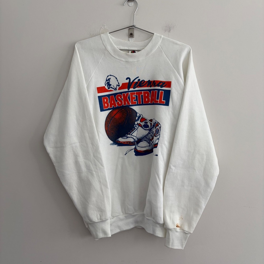Vintage Fruit of the Loom Vienna Basketball Sweatshirt White XL Made in USA